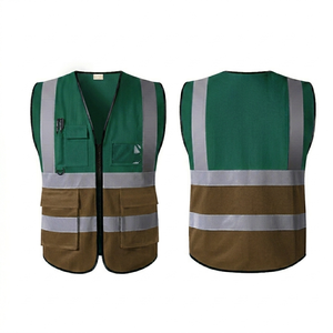 Hi Vis Winter Workwear Reflective Safety Vest Cotton Nylon LED Flash Construction reflective safety vest for <b>road</b> work at <b>night</b> - Product Image 1