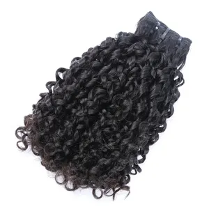 Extensiones de Cabello Humano 100% Remy, Rizado, con Mechas, Encaje Completo, Largo, Negro, Textura Rizada Natural, Tamaño Personalizable - Product Image 1