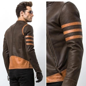 Blouson Homme Automne 2025 Col Montant Coupe Slim Grande Taille Veste Moto en PU Zippée Teinte en Fil Vêtement d'extérieur Décontracté - Product Image 5