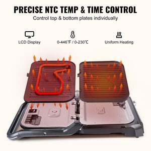 14.4 \ "piastra elettrica commerciale 1800W griglia da banco per interni antiaderente in ferro piastra di cottura ristorante con griglia Tepnad 7 1 - Product Image 4