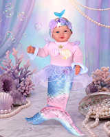 Poupées Reborn Babeside de 17 pouces, souriantes, unisexes, avec tenue de sirène, corps en tissu Lyle, mignonnes, réalistes, vente en gros d'usine