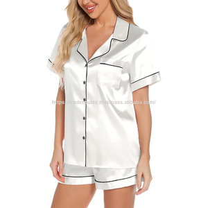 Conjunto de Pijama de Seda 100% Pura para Mujer, con Camiseta sin Mangas y Pantalones Cortos con Elástico - Product Image 3