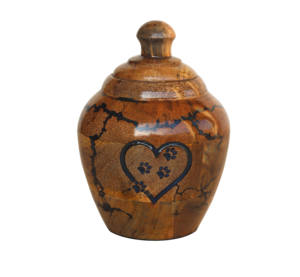 Lichtenberg Figure Dsign Avec Empreintes De Pattes D'animaux Urnes Urnes De Crémation En Bois Pour Cendres De Chat Et De Chien - Product Image 2