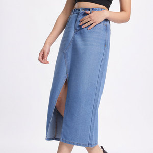 Wholesale Price Custom Pockets Women Denim Fabric Made Skirts Available In All Sizes - Product Image 3