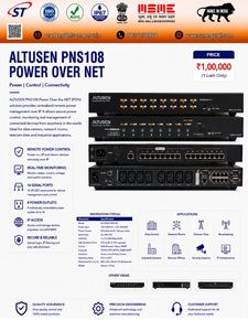 Altusen PNS108 Power Over Net PON Smart PDU 16 พอร์ต RS232 แบบอนุกรม 8 ช่องจ่ายไฟ AC รองรับโปรโตคอล SIP ควบคุมระยะไกลผ่าน IP สำหรับศูนย์ข้อมูล - Product Image 1