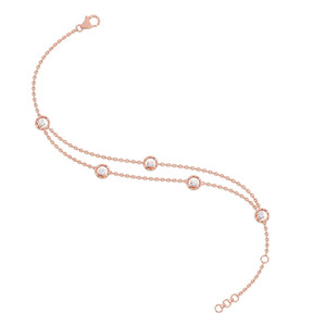 Interwoven Triangular Motif Diamond Link <b>Bangle</b> <b>Bracelet</b> - Product Image 3