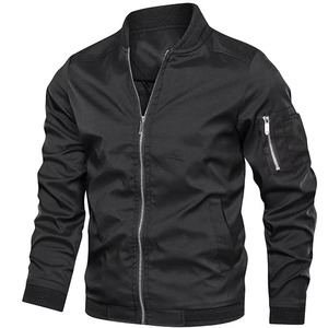 Chaqueta Bomber Slim Personalizada en Color Borgoña, Azul Marino, Negro Azabache y Caqui Desierto para Hombre, Ropa Exterior de Moda OEM - Product Image 6