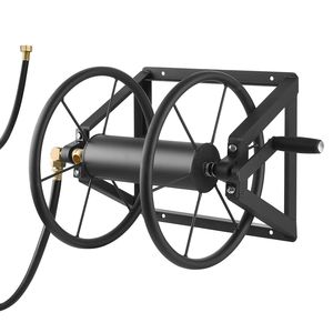 Avvolgitubo da Giardino Manuale in Acciaio Rinforzato da Parete per Tubi da 200ft (60m) con Raccordi in Ottone da 5/8 Pollici, per Uso Esterno (15m-30m) - Product Image 6