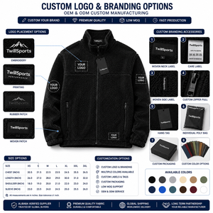 Chaqueta de Invierno con Capucha y Cremallera de Forro Polar Sherpa con Bolsillo Canguro, Bordada, Impresión Digital Personalizada, Color Negro, Superventas 2026 - Product Image 6