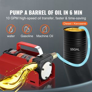 <b>12V</b> 10 GPM <b>DC</b> Automatic Shut Nozzle Hose Portable Electric Self Priming Diesel Fuel Transfer Pump Kit High Efficiency Fuel - Product Image 1