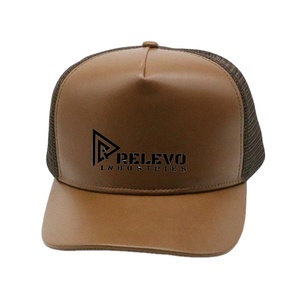 Casquette Trucker Effet Cuir avec Dos en Maille Réglable, Chapeau Snapback Personnalisable, Casquette Décontractée Streetwear - Product Image 1