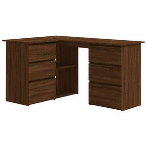 <b>Oak</b> <b>Corner</b> <b>Desk</b> 57.1"x39.4"x29.9" Brown Engineered Wood Computer <b>Desk</b> - Product Image 2