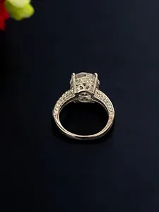 Bague en or 18 carats plaqué or avec diamant de laboratoire certifié IGI, taille brillant, diamant synthétique, bijoux de luxe pour femme, mariage, anniversaire - Product Image 3