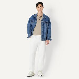Custom Men's White Straight Sweatpants Mid Rise <b>Elastic</b> <b>Waist</b> Pockets Casual Full Length Knitted <b>Trousers</b> - Product Image 3