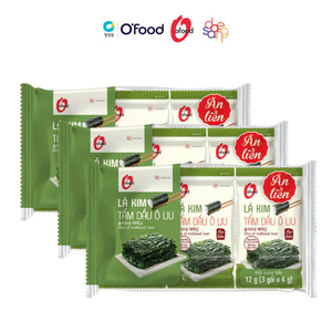 Olive Oil Traditional Laver Roasted <b>Seaweed</b> Sheets 4g Wholesale O'food | Korean Traditional Laver | Ready-to-Eat - Product Image 4