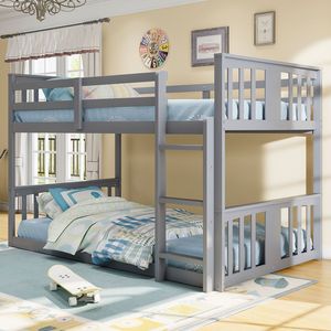 Letto a Castello Grigio per Bambini con Scala, Modello Vecchio SKU LT000107AAE - Product Image 2