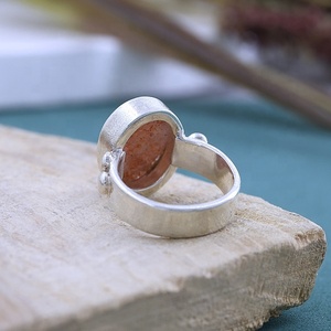 Anillos de piedra solar de Plata de Ley 925, piedras preciosas ovaladas naturales hechas a mano, declaración Bohemia, proveedor de joyería para mujer - Product Image 6