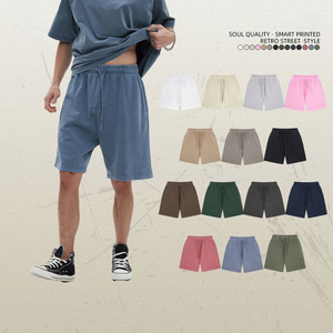 Shorts de sport pour hommes avec logo personnalisé, doublure en mesh, coton French Terry de haute qualité, uni, sans motif, pour la salle de sport et le fitness - Product Image 2