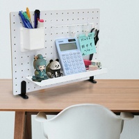 Meilleur panneau perforé mural multifonctionnel en MDF pour l'organisation, avec étagères, crochets et rangement, pour affichage et organisation de bureau, à un seul niveau