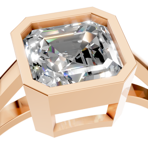 Anillo de Compromiso Clásico para Mujer, Diseño Personalizado, Tendencia de Moda, Hecho a Mano, con Moissanita Corte Esmeralda, Engaste de Garras, Bañado en Rodio, Plata 925 - Product Image 3