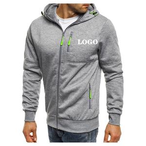Sudadera con capucha de poliéster para hombre, prenda deportiva de gran tamaño con cremallera y logotipo personalizado, de alta calidad, venta al por mayor - Product Image 1