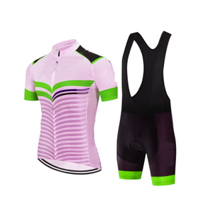 Ensemble de maillot de cyclisme pour homme avec logo personnalisé, motif géométrique multicolore, manches courtes, avec short à bretelles rembourré pour le cyclisme sur route - Product Image 5