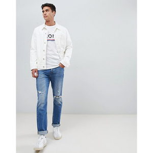 Bponx T-shirt blanc à manches courtes pour hommes avec logo imprimé, haut décontracté en jersey de coton à col rond - Product Image 4