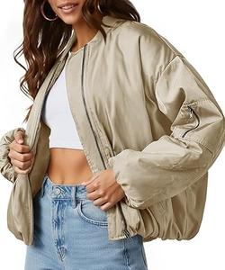 New Arrival <b>Ladies</b> Outdoor <b>Winter</b> Bomber Jacket Full Sleeves Breathable Eco-Friendly Windproof Customized Size Plain Dyed Jacket - Product Image 3