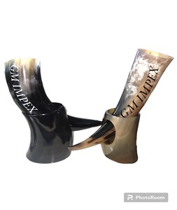 Vidrio de cuerno de búfalo hecho a mano de alta calidad, vaso de cerveza corto Vikingo, estilo Animal náutico pulido brillante, artesanías naturales interiores - Product Image 2