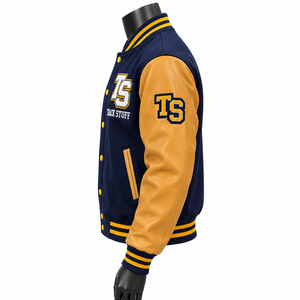 <b>Track</b> Stuff Custom <b>Mens</b> Varsity Letterman <b>Jacket</b> Wool Cotton Stand Collar Custom Embroidered Logo Front Streetwear Winter - Product Image 4