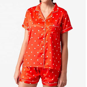 Ensemble de pyjama décontracté pour femme avec col roulé imprimé, manches longues, taille élastique, respirant, en polyester/coton, coupe ample - Product Image 4
