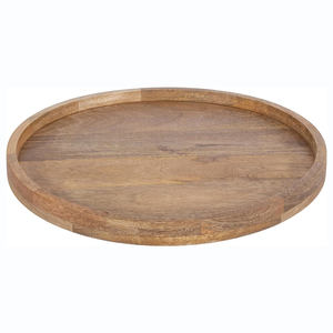 Organisateur Lazy Susan 18x18: Plateau de service rond tournant en bois naturel pour décor de cuisine et utilisation de table à manger - Product Image 1