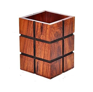 ที่วางปากกาไม้สำหรับโต๊ะทำงาน สำนักงาน บ้าน ห้องอ่านหนังสือ ดีไซน์สวยงาม ช่องใส่หลายช่อง ของขวัญสุดเพอร์เฟกต์ งานฝีมือจากวัสดุธรรมชาติ - Product Image 3