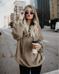 Women's Sherpa Fleece <b>Hoodie</b> Warm <b>Teddy</b> Pullover Winter Sweatshirt Ladies Plush Sherpa <b>Hoodie</b> Soft Fuzzy Fleece Winter Pullover - Product Image 2