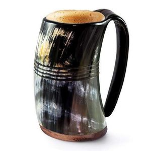 Taza Vikinga de Cuerno de Búfalo Natural Personalizada, Taza de Cuerno de Buey Natural de Alta Calidad, Taza Vikinga de Cuerno de Búfalo Real - Product Image 1