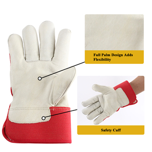 Top Quality Cow Split Leather Full Palm Rigger <b>Builder</b> Garden Working Gloves Breathable Auto Assembly Worker Safety Gloves - Product Image 4