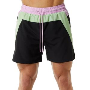 Short d'entraînement de gymnastique décontracté pour hommes 100% polyester 5 pouces avec cordon de serrage coloré anti-rides Fitness Training Sports Vente en gros OEM - Product Image 1