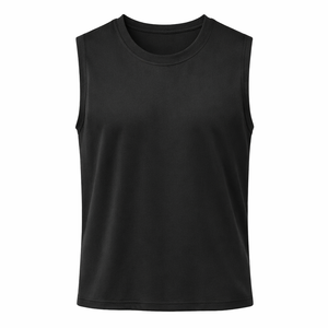 Camiseta sin mangas deportiva informal de punto para hombre, transpirable, con cuello redondo, para gimnasio, entrenamiento y correr, estilo urbano, CHALECO PARA HOMBRE - Product Image 4