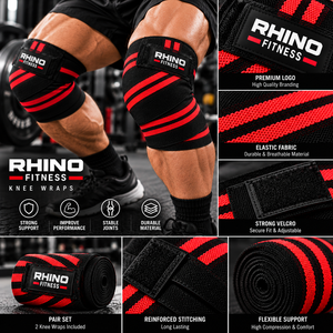 RHINO FITNESS Orthopedic Knee Wraps Stabilizer Swelling Relief <b>Nylon</b> Breathable Leg Support with <b>Hook</b> Loop Strap Unisex - Product Image 6