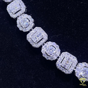 New Design 925 Sterling Silver in VVS Moissanite <b>Iced</b> <b>Out</b> Baguette Diamond Hip Hop <b>Chain</b> for Men and Women - Product Image 4