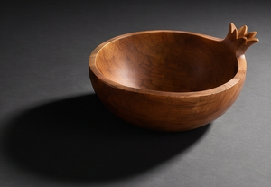 Tazón de Madera con Forma de Fruta para Servir, de Nogal Oscuro y Madera de Mango, Plato para Ensalada con Tapa de Granada, Venta al por Mayor - Product Image 5