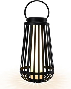 Lanterne ronde en fer avec bougie LED sans flamme et poignée pour la décoration de la maison et du jardin - Product Image 5