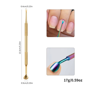 Empujador de Cutículas de Acero Inoxidable de Doble Punta, Raspador Circular, Herramienta de Manicura para Eliminar Piel Muerta, 13.3 cm, Reutilizable, Cuidado de Uñas - Product Image 6