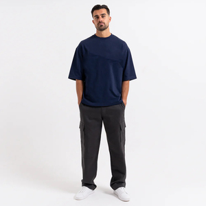 Camiseta de Manga Larga para Hombre, Unisex, con Costuras en Contraste de Color, Tejida en Poliéster/Algodón, Estilo Holgado, para Verano - Product Image 1