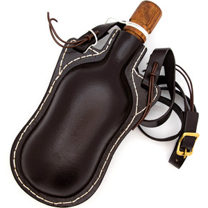 Gourde en cuir historique personnalisée pour la chasse, avec bretelles réglables - Product Image 1