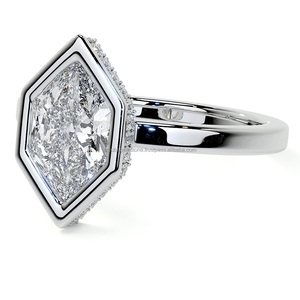 Esculpido Radiance Marquesa Forma Moissanite Diamante Solitario Anillo Elegante Compromiso Boda y Regalo - Product Image 3