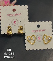 Anting Tusuk Trendy Lapis Emas Bahan Stainless Steel untuk Wanita, Desain Geometris Bertabur Berlian Amerika untuk Pernikahan