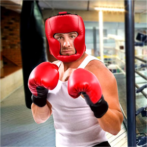 Protège-tête de boxe pour enfants, design haut de gamme, cuir véritable, réglable, protection du menton ouverte, pour entraînement MMA, Kickboxing, Muay Thai - Product Image 4
