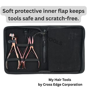 Juego de alicates para extensiones de cabello: Alicates de crimpado de 2 orificios, removedor de microeslabones, herramienta de gancho para separar secciones y separador de dedos - Product Image 5