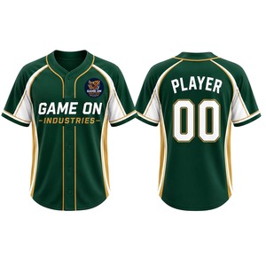 All season Wear Baseball Jersey Heat Sublimation Printed Mesh Anti-Bacterial Custom Logo Printing Plus Size <b>Half</b> <b>Sleeves</b> <b>Shirts</b> - Product Image 3